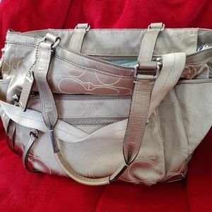 Gold Coach Diaper Bag, with detachable crossbody